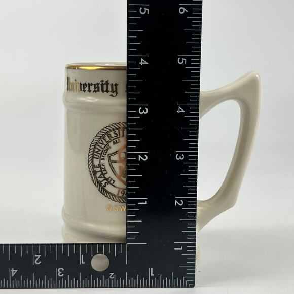 NYU University of New York Beer Mug Stein Coffee Cup Gold Trim Ceramic Vintage - Picture 7 of 9